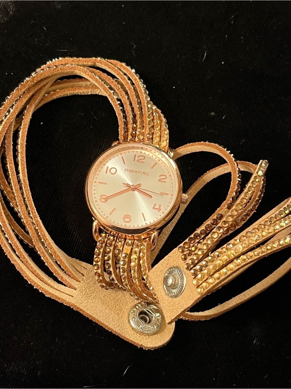 Maurice’s Rose Gold Wrap Watch New Battery Rhinestone